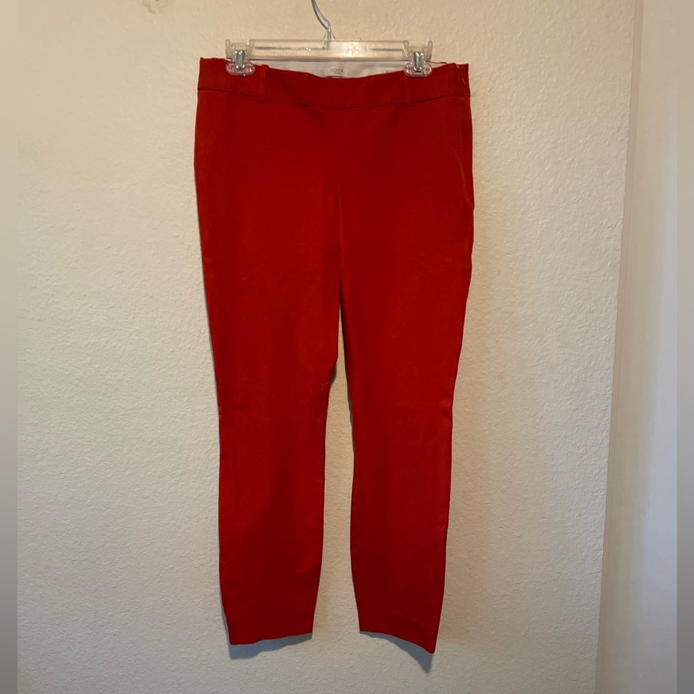 J Crew Stretch Minnie Vibrant Red Pants. SZ 6